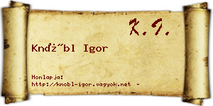 Knöbl Igor névjegykártya